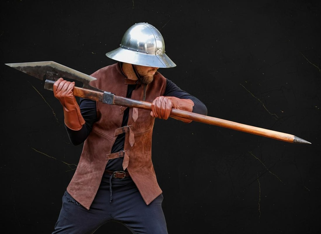 Forged Steel Viking Battle Axe Reproduction 63 Inch Medieval Wood Polearm - 7