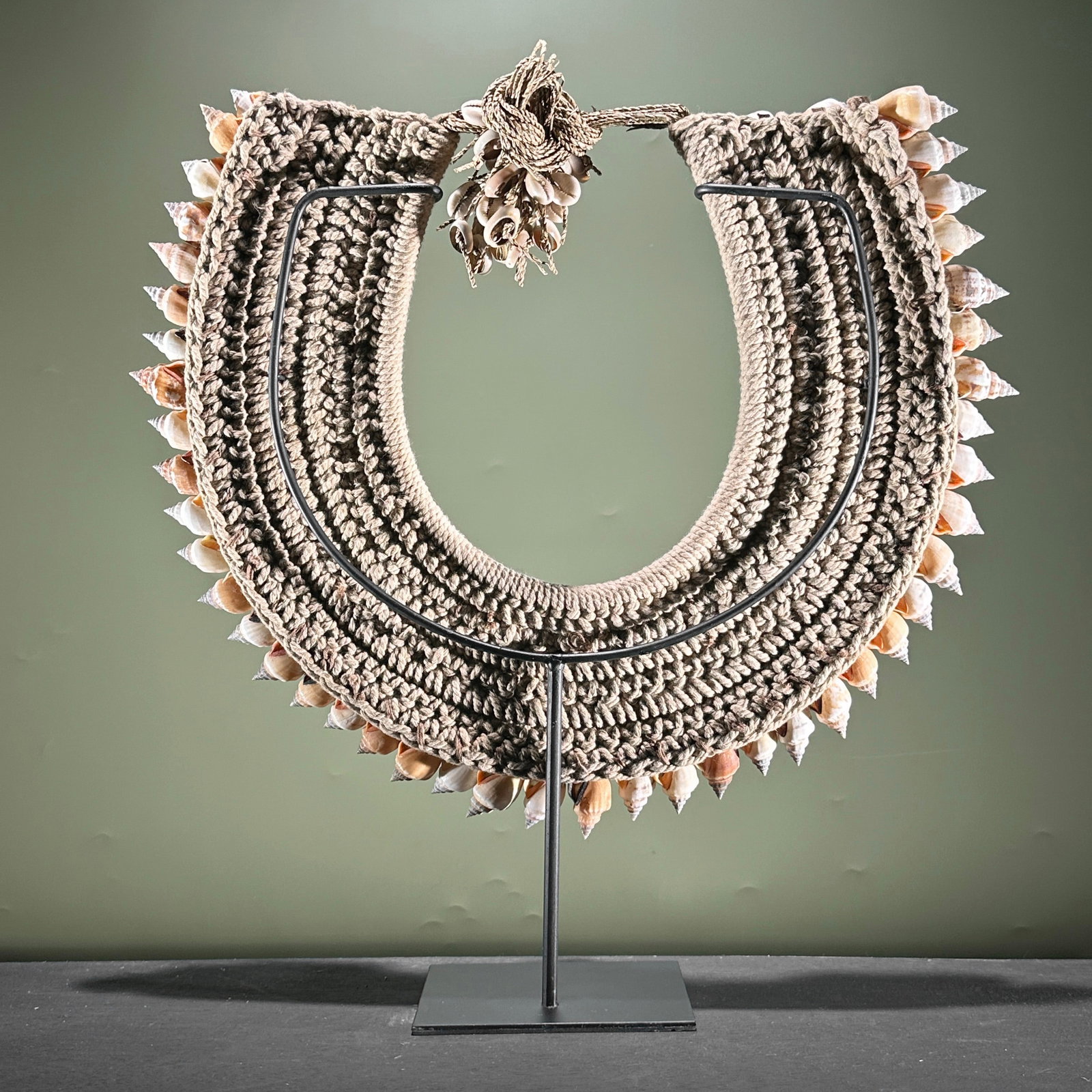 Decorative shell necklace on a custom stand - 8
