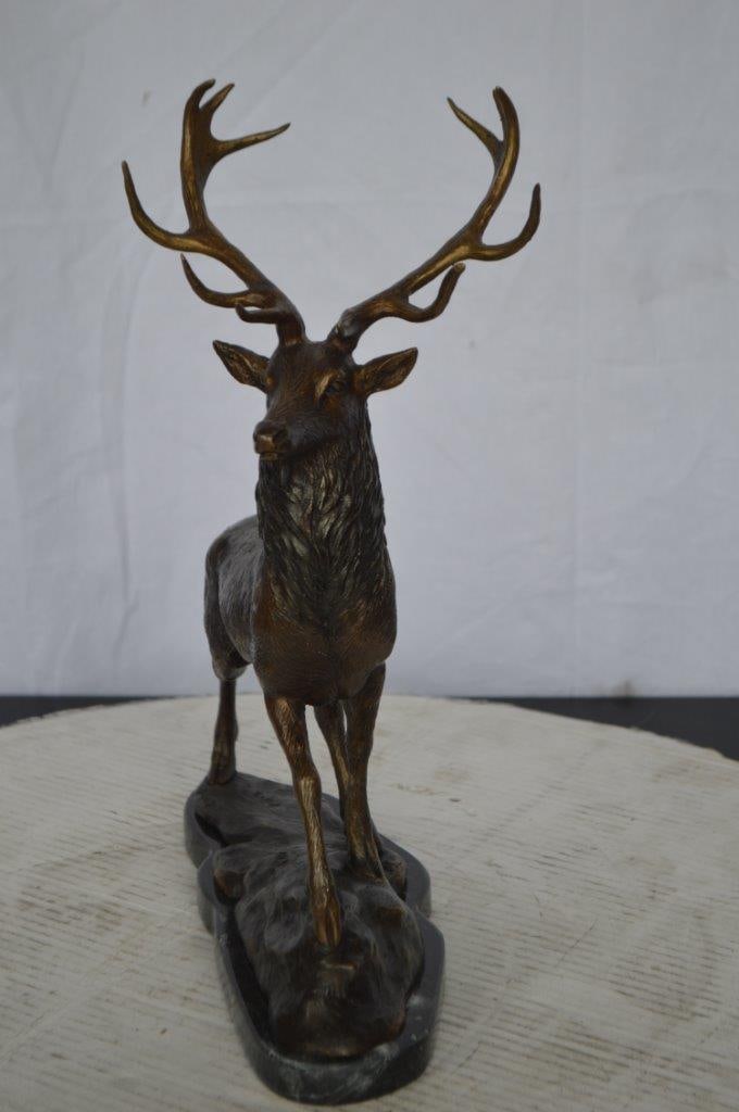 Elk Bronze Statue - Size: 6"L x 12"W x 15"H. - 10