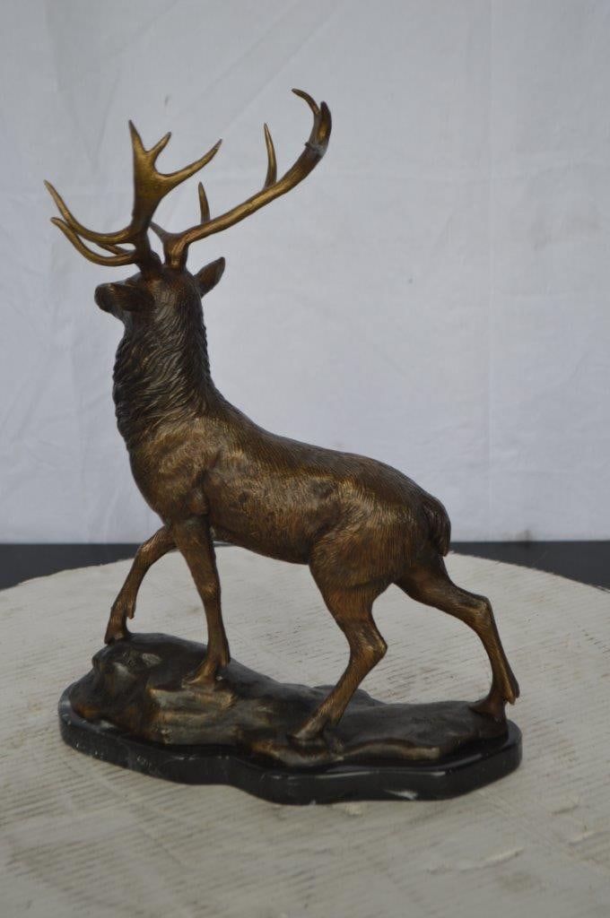 Elk Bronze Statue - Size: 6"L x 12"W x 15"H. - 7