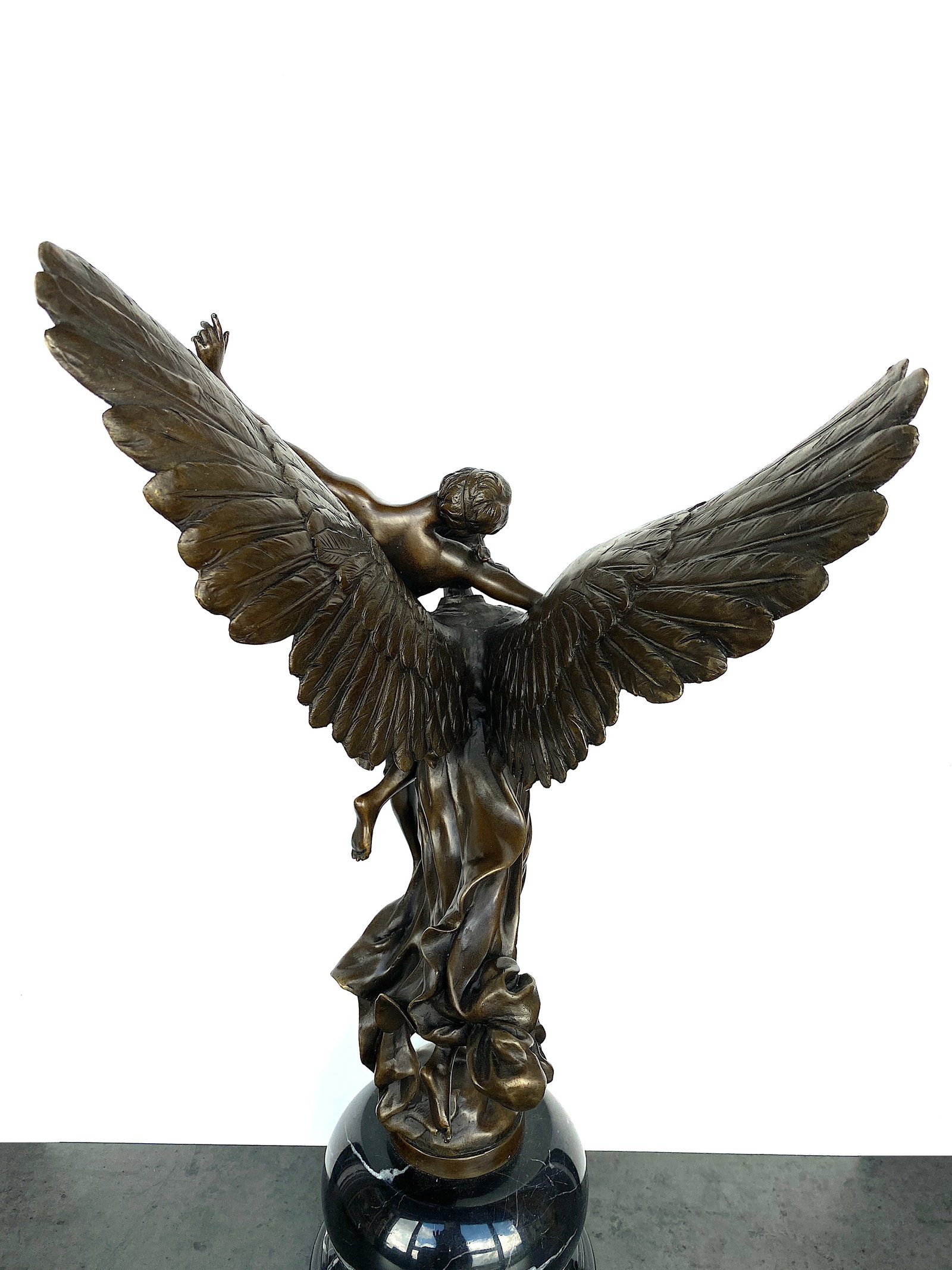 Sign. Bronze Gloria victim signed sculpture with marble base - 3