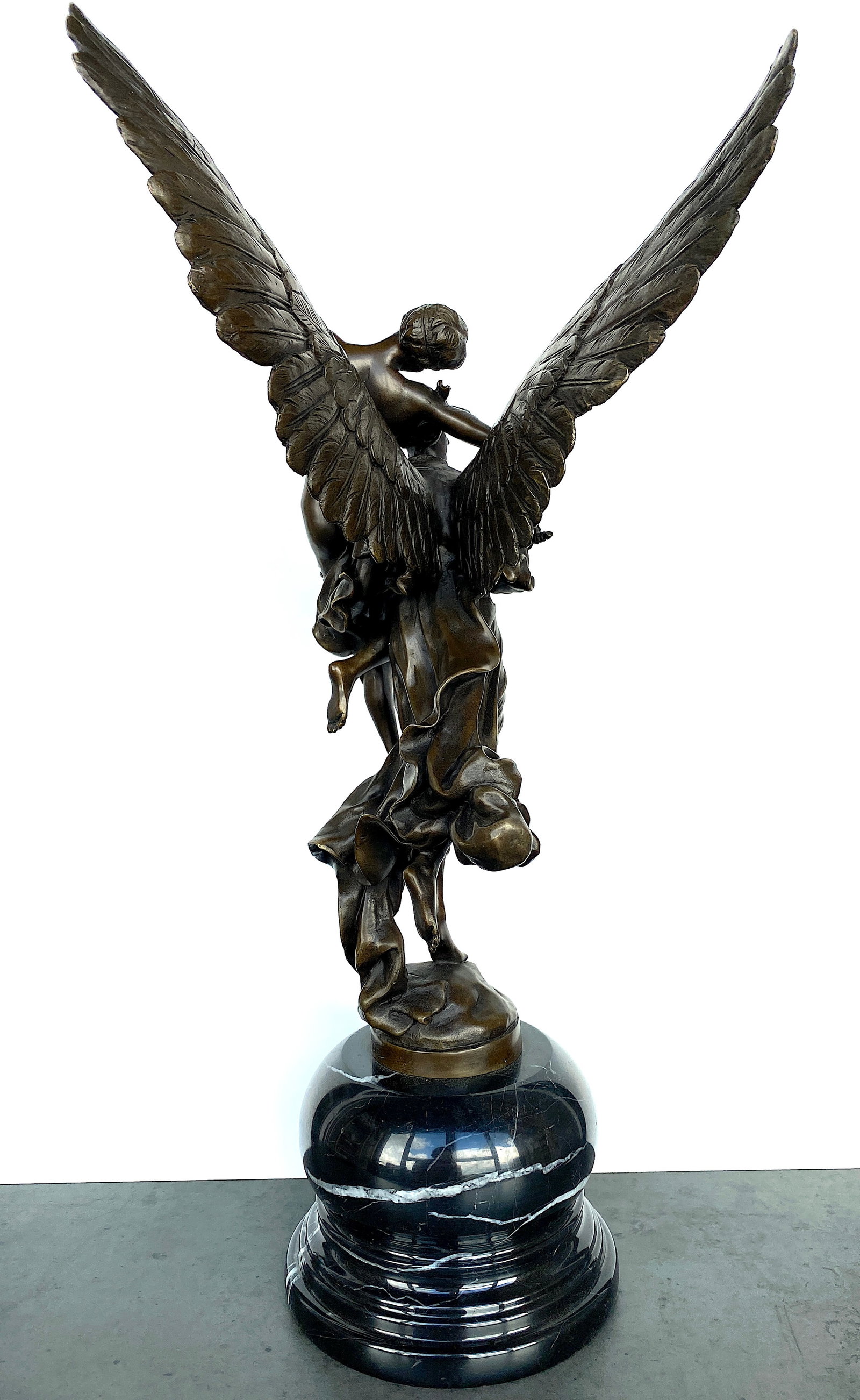 Sign. Bronze Gloria victim signed sculpture with marble base - 4