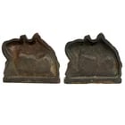 Pair Iron Riderless Iron Horse Bookends - 4