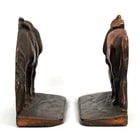 Pair Iron Riderless Iron Horse Bookends - 5