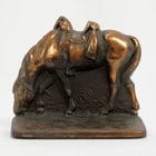 Pair Iron Riderless Iron Horse Bookends - 9