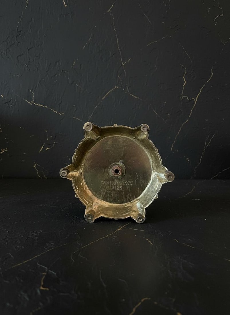 Hollywood Regency Cherub 3 Piece Set L&L WMC Gold Crystal Pedestal Bowl & Candle Holders - 4