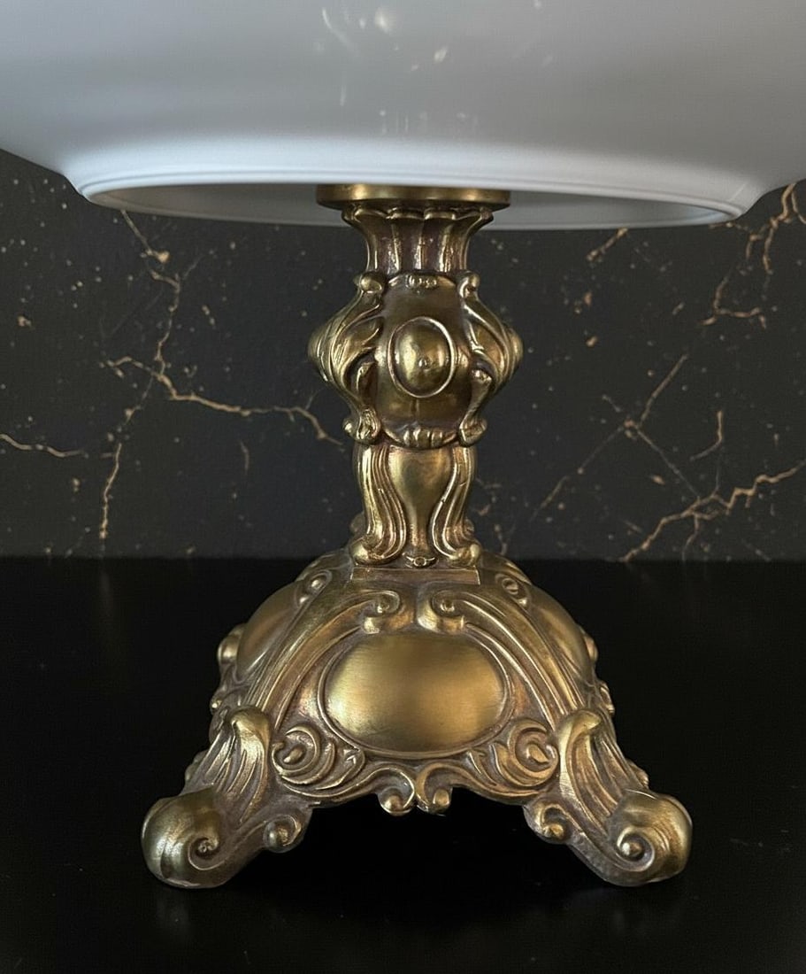 Antique Weimar Jutta Pattern Pedestal Stand, Green & Gold Floral Porcelain Plate - 10