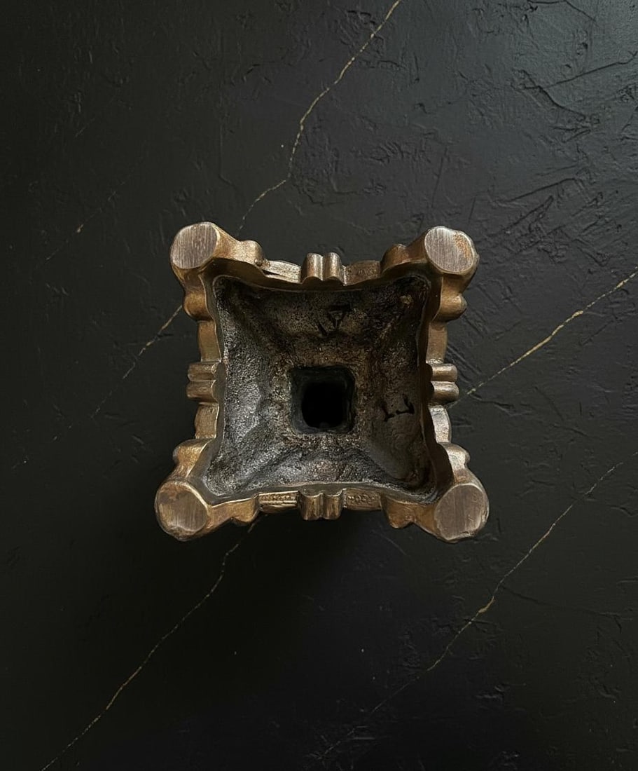 Antique Weimar Jutta Pattern Pedestal Stand, Green & Gold Floral Porcelain Plate - 14