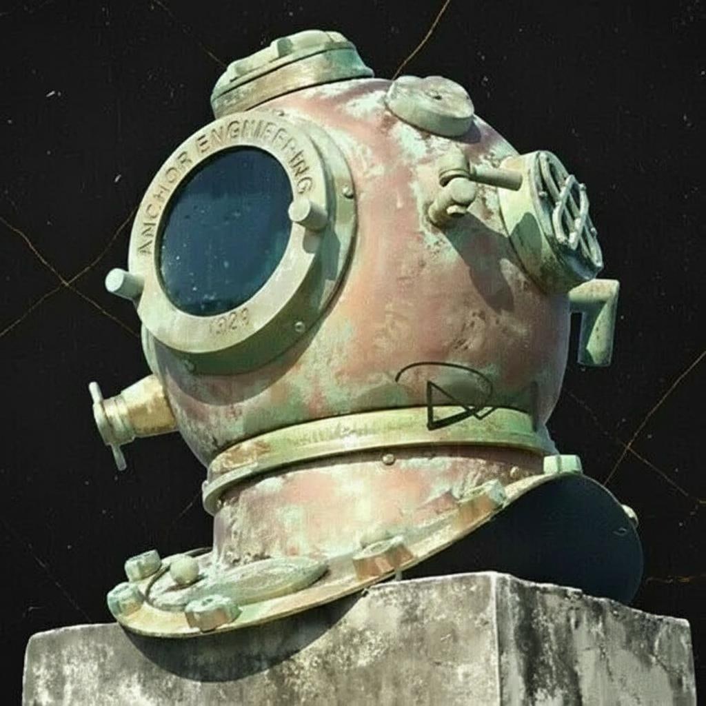 Mark V US Navy Style Diving Helmet 18" Full Size Antique Copper Finish Collectible - 4