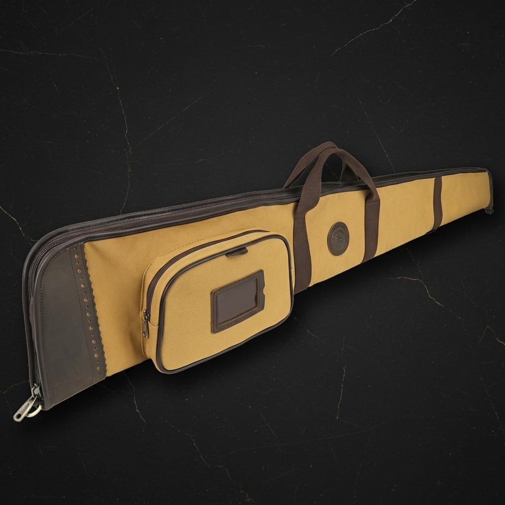 Padded Canvas and Leather Shotgun Case Gun Slip Bag with Adjustable Sling - 10