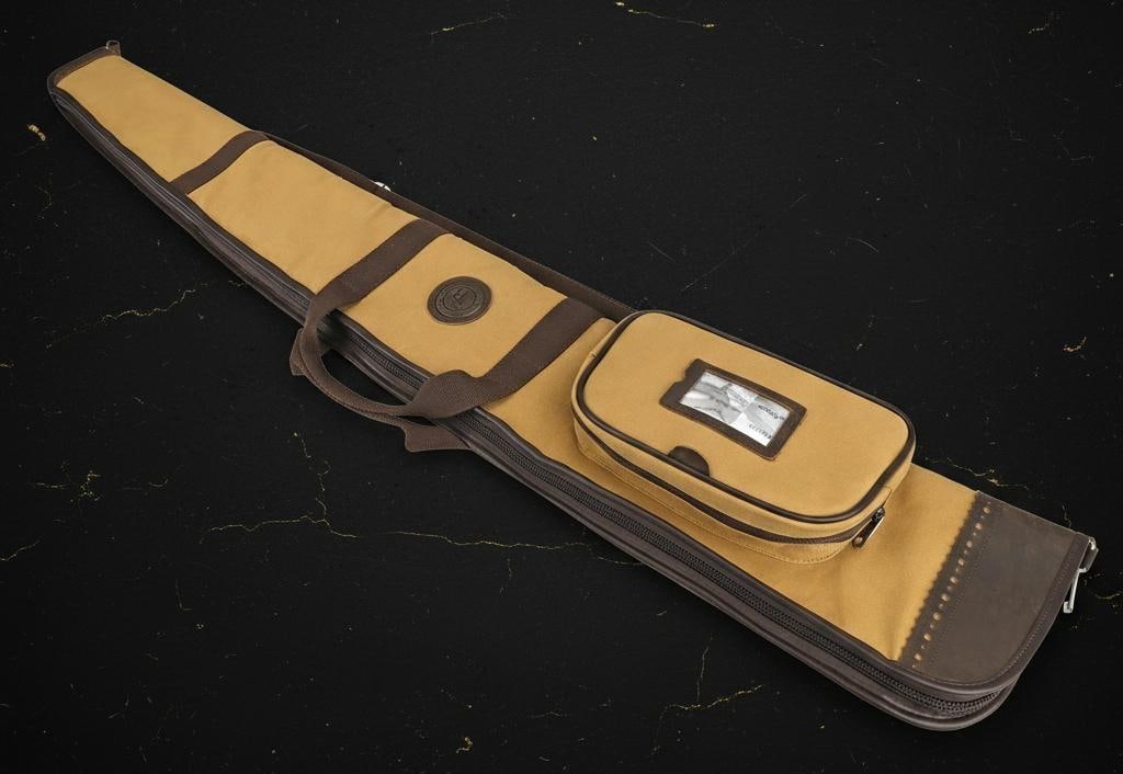 Padded Canvas and Leather Shotgun Case Gun Slip Bag with Adjustable Sling - 11