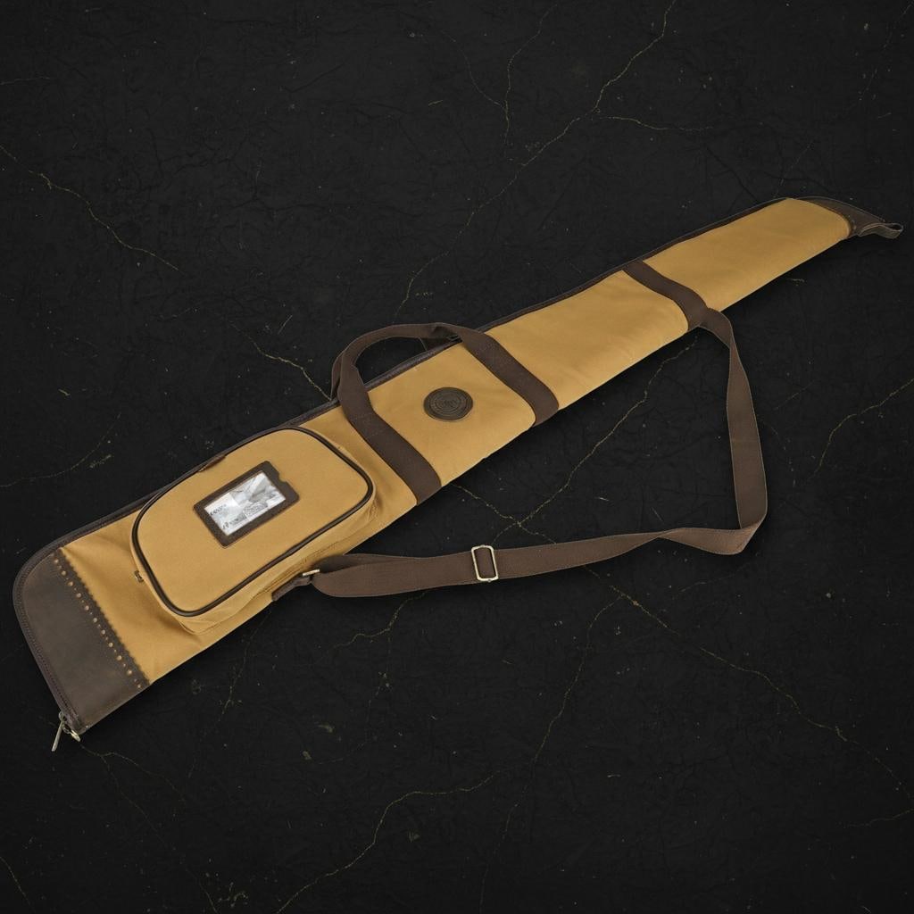 Padded Canvas and Leather Shotgun Case Gun Slip Bag with Adjustable Sling - 12
