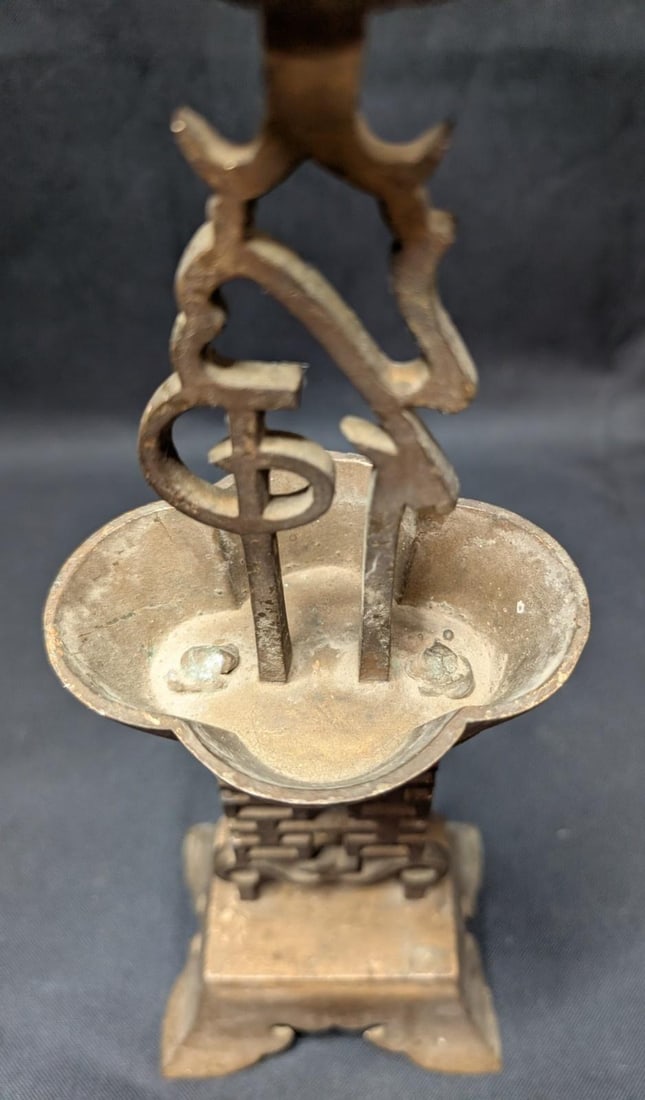 Large 10lb Vintage Brass Lot 17pc Asian Indian Decor Etched Dallah Tingsha Bells - 18