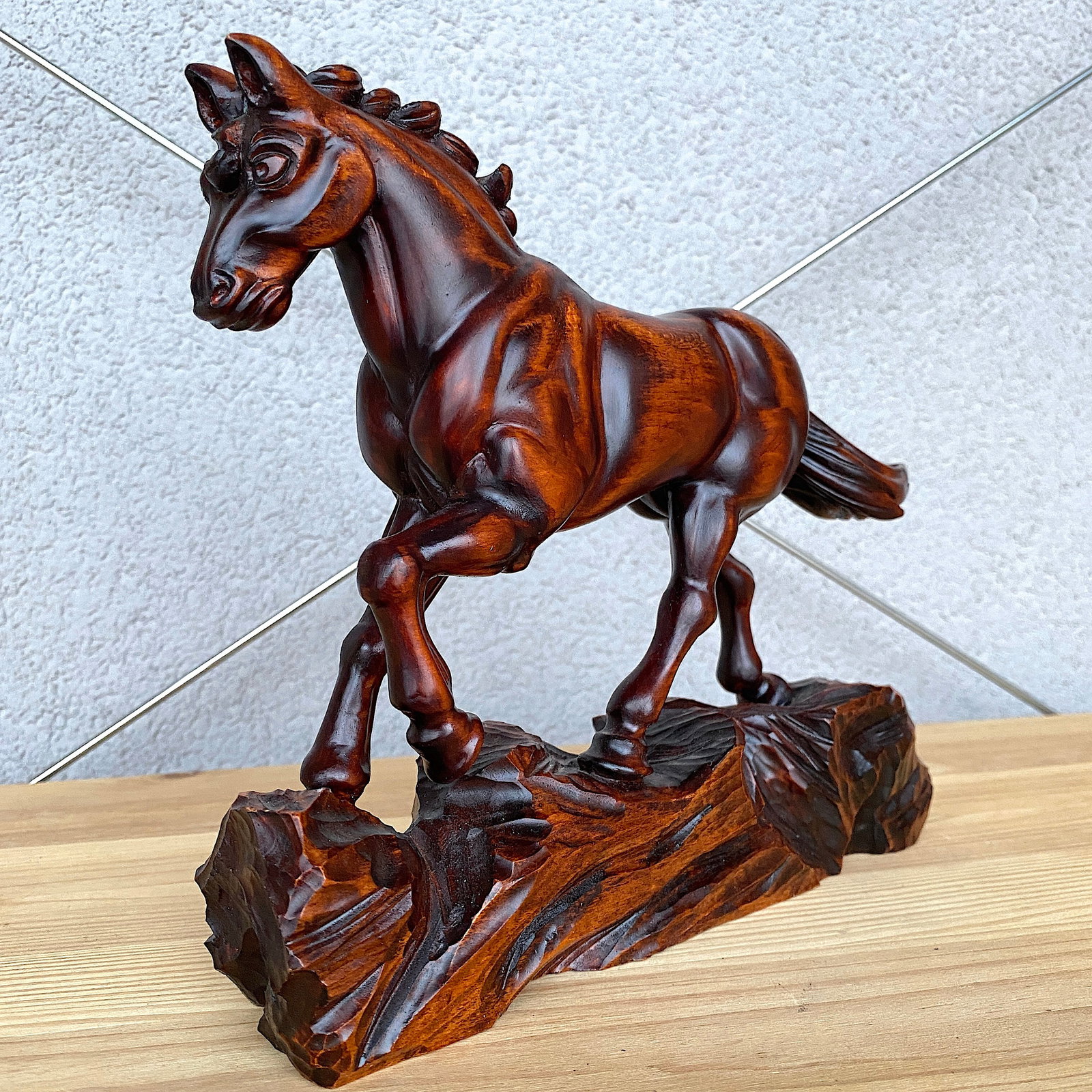 Wooden Hand carved Horse statue - 8