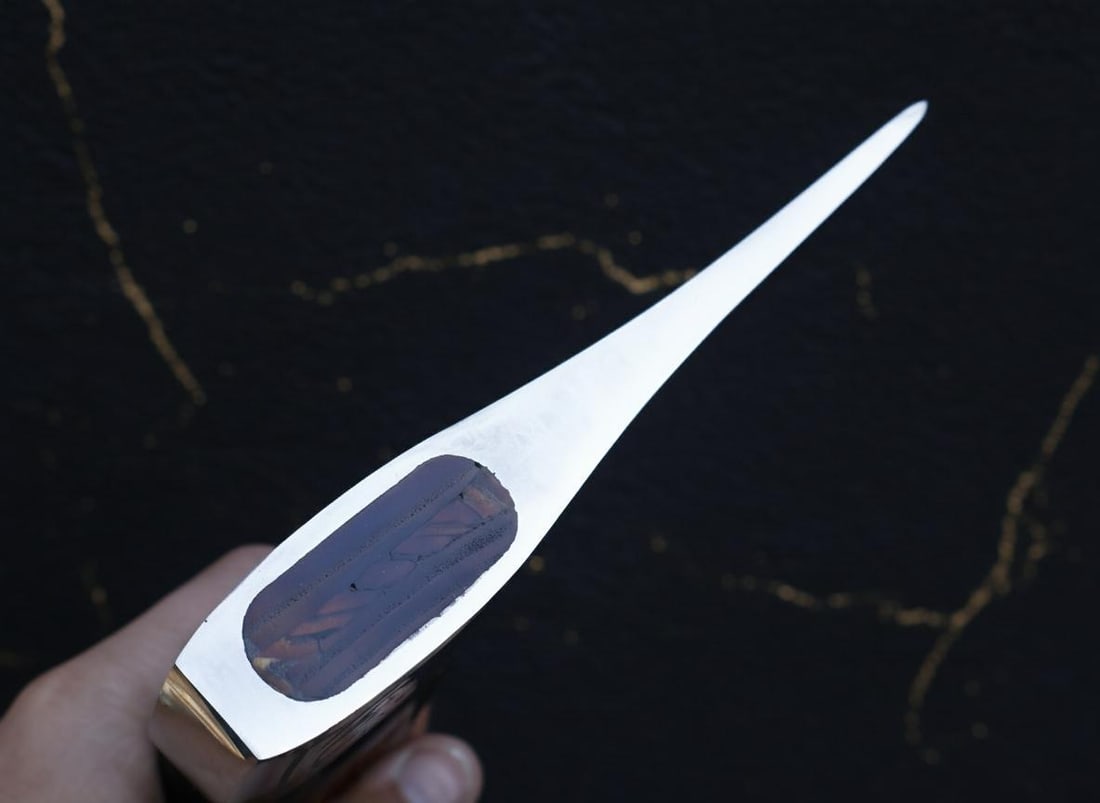 Handmade Viking Style Tomahawk Axe with Etched Carbon Steel Blade & Ash Handle - 9