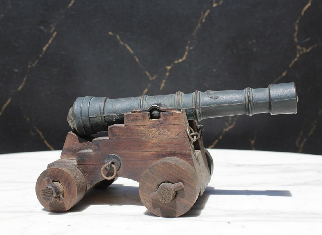 Decorative English Naval Cannon Model, XVI and XVII Century Replica Made in Mexico - 4