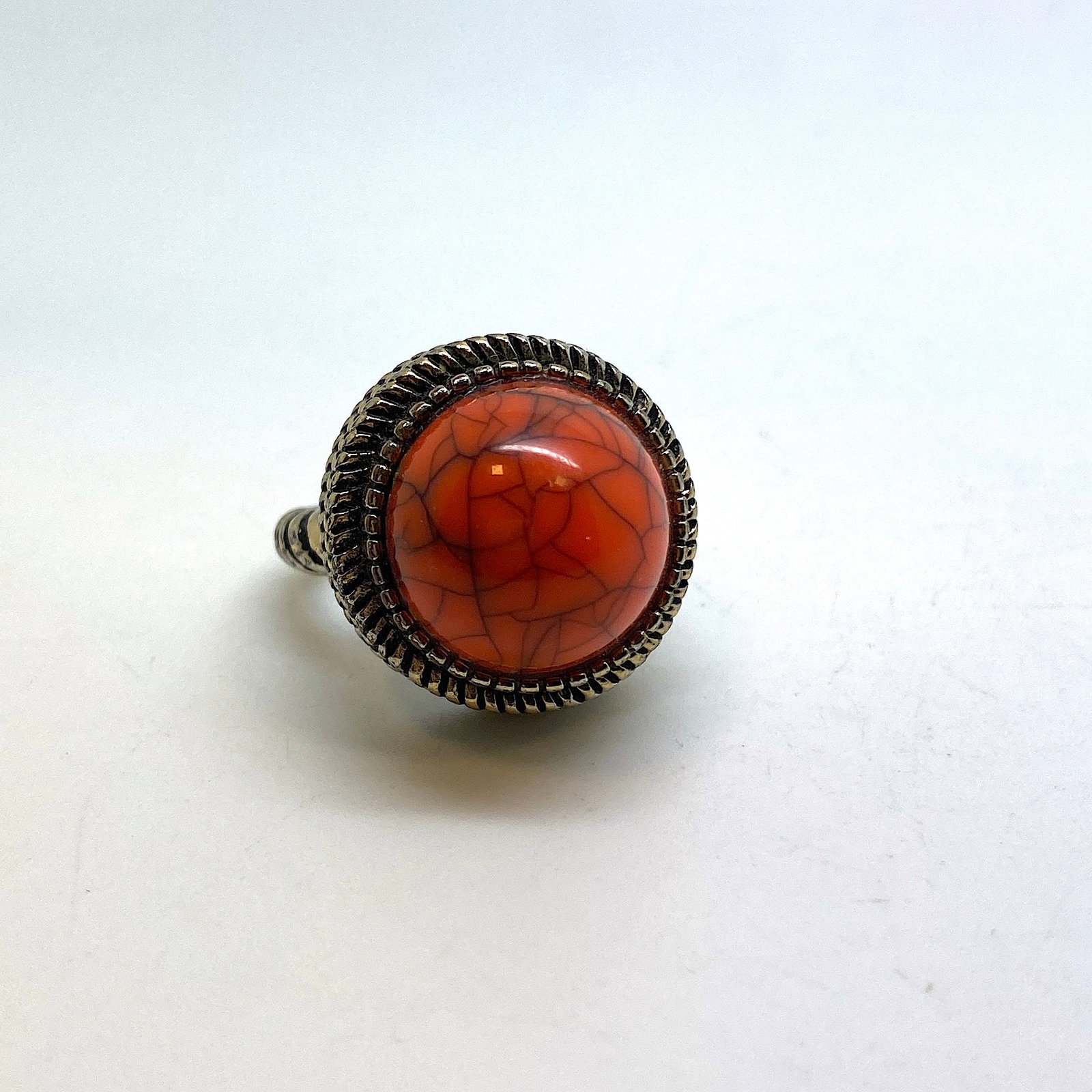 Old ring with coral - 5