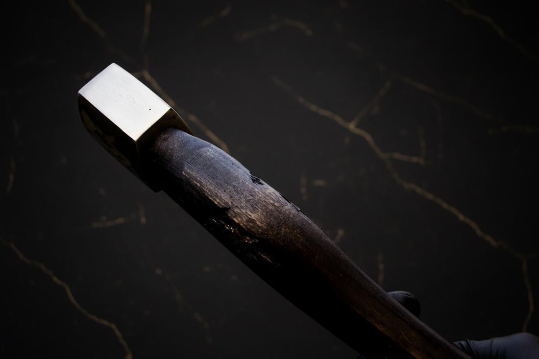 Handmade Carbon Steel Viking Axe Bearded Throwing Hatchet with Leather Sheath - 5