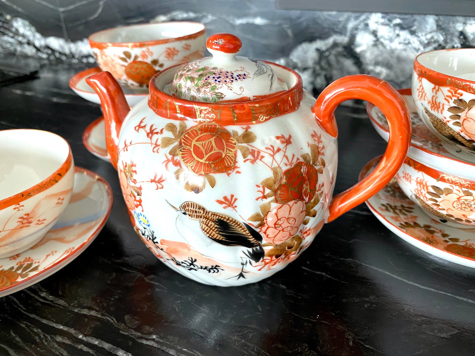 Antique Handpainted Porcelain tea set 14 pcs. - 2