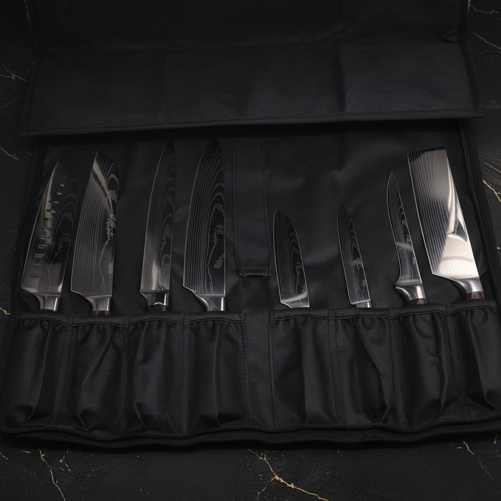 Forged 6pc Kitchen Knife Set with Wood Handles, Professional Chef Butcher Boning Knives - 12