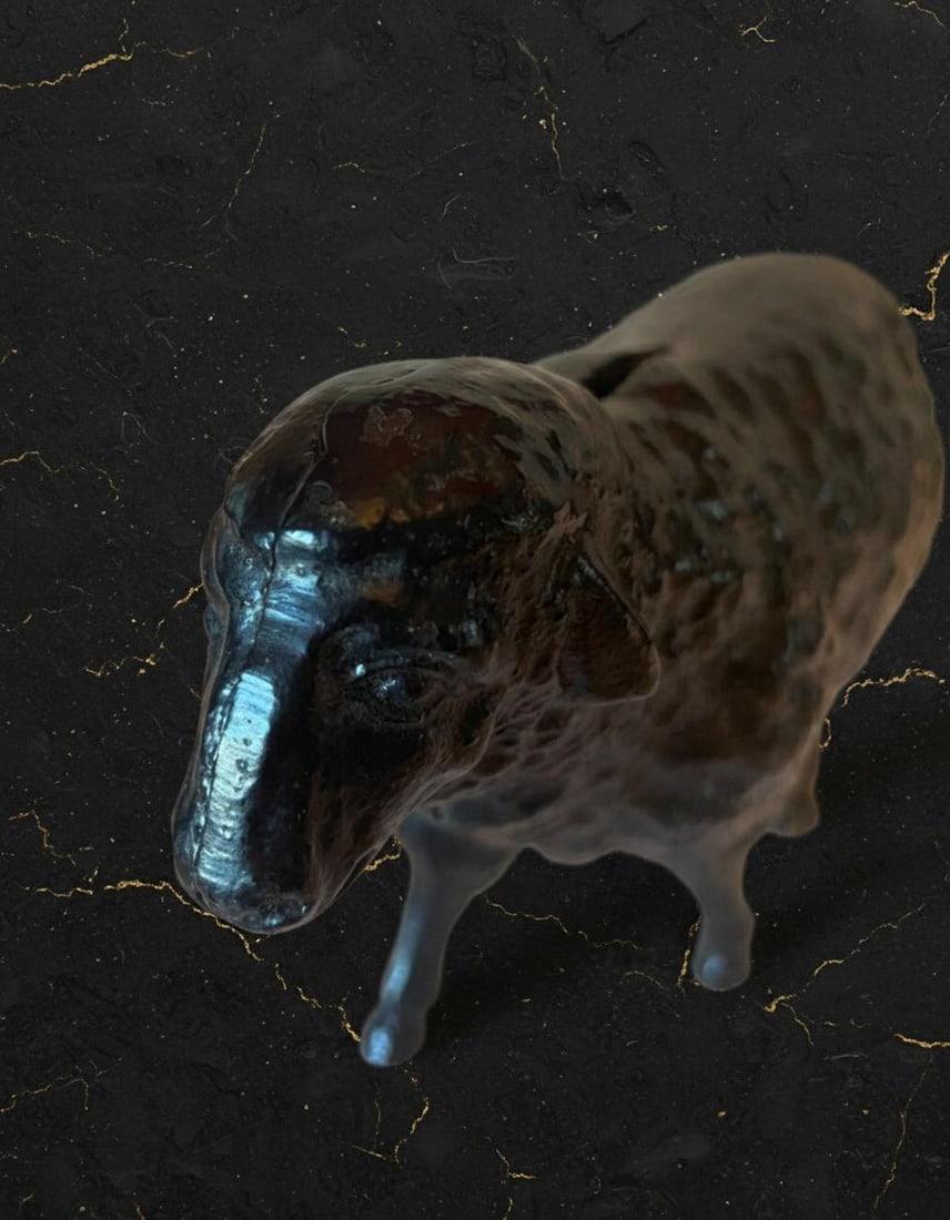 Cast Iron Black Sheep Figural Still Bank Vintage Repainted Coin Collectible - 4