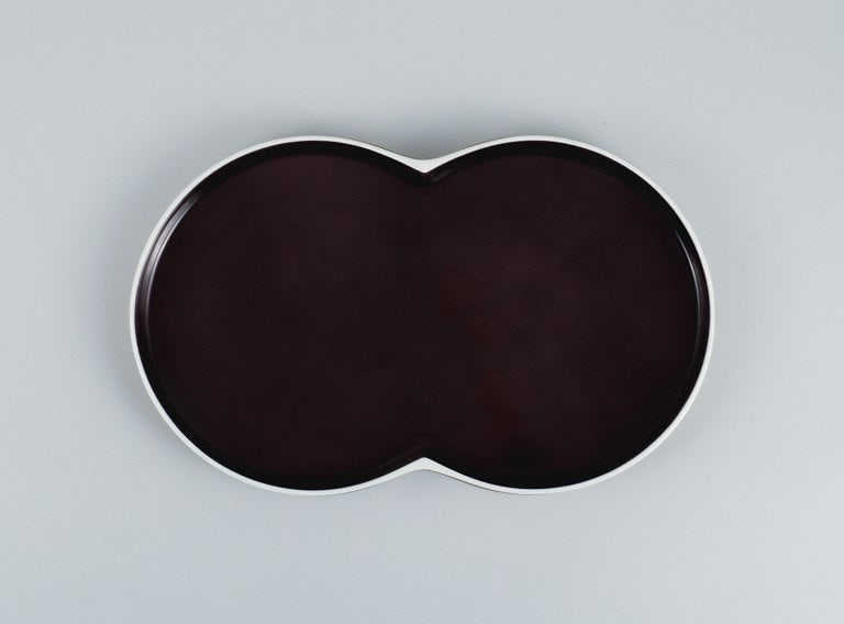 Arzberg, Chromatics, Germany, large modernist porcelain tray in golden brown. (1 of 5)