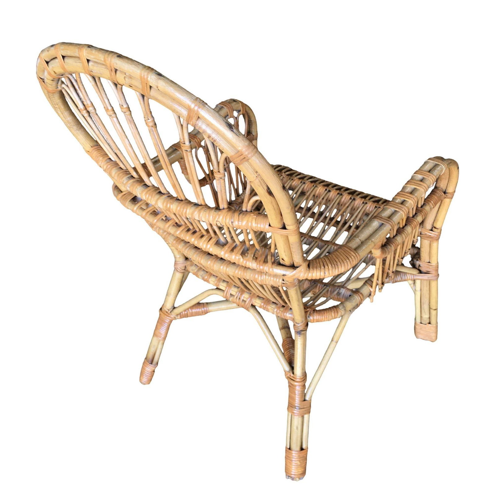 Restored Franco Albini Style Stick Reed Rattan Lounge Chair - 6