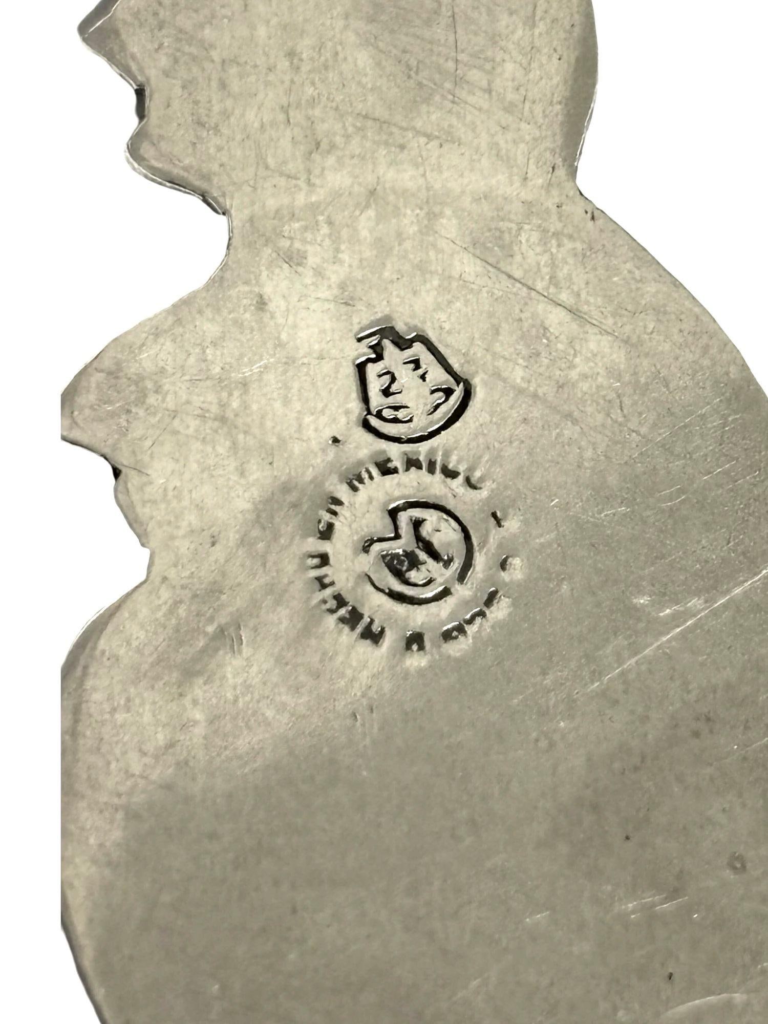 Vintage Hand Etched Taxco 925 Sterling Silver Bunny Rabbit Bookmark - 11