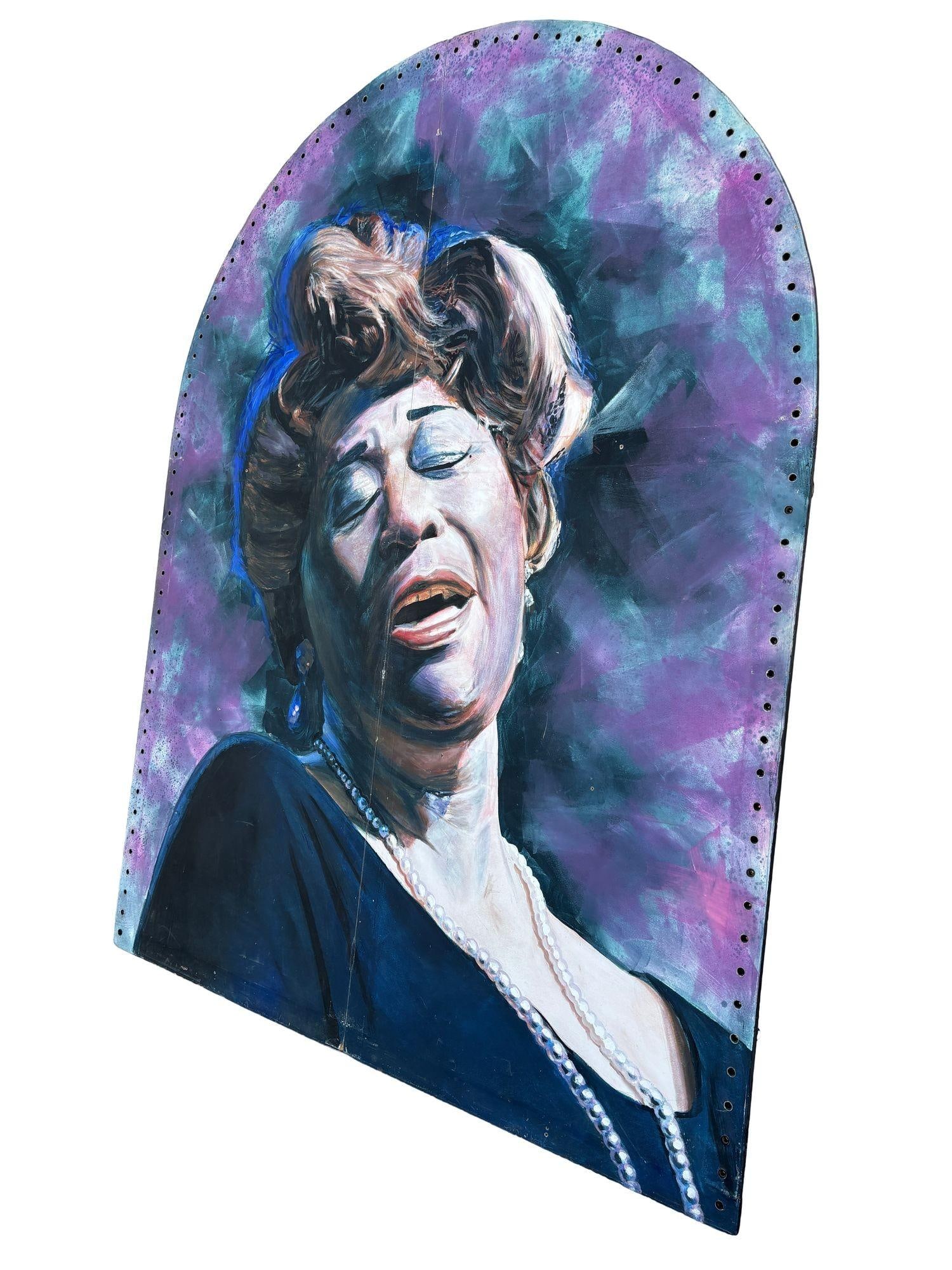 10' Foot Tall Oil on Canvas Portrait of Ella Fitzgerald - 3