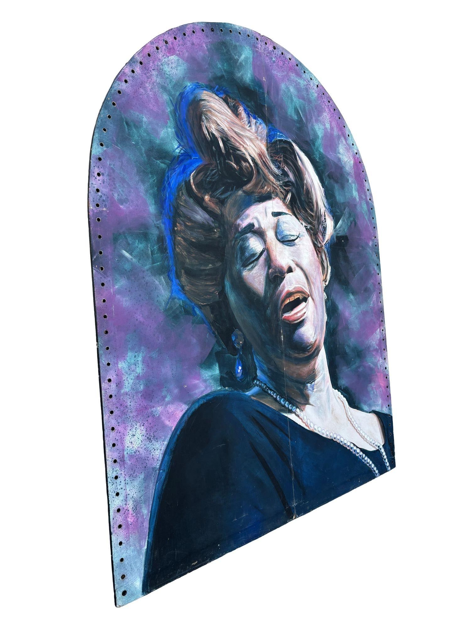 10' Foot Tall Oil on Canvas Portrait of Ella Fitzgerald - 4