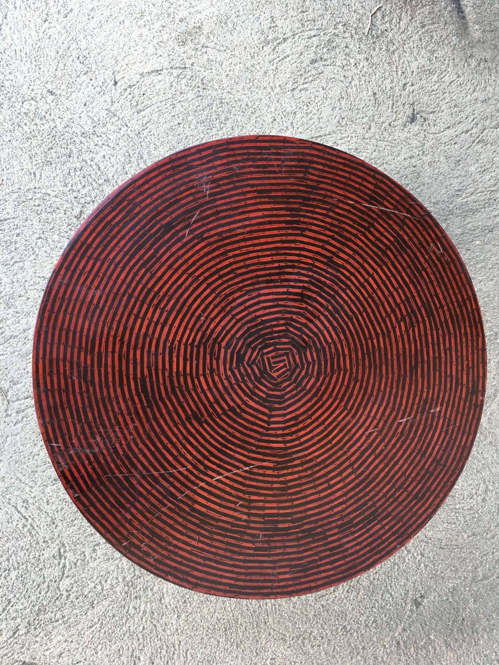 Two-Tone Cubist Style Round Side Table - 17