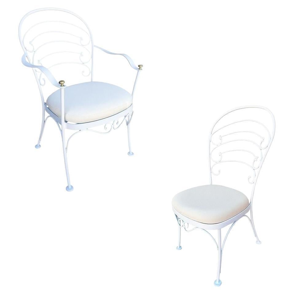 Woodard "Ribcage" Patio/Outdoor Lounge Chair w/ Brass Accent, Set of Two - 7