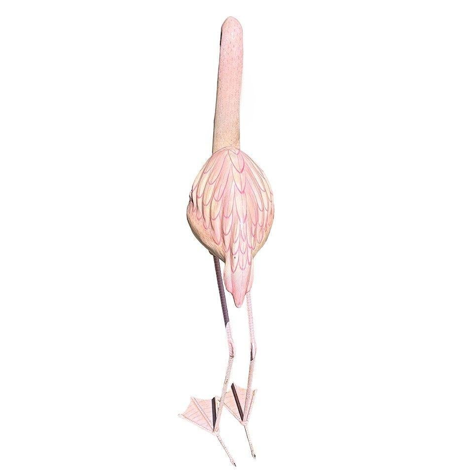 Life-Size Handmade Paper Mache Pink Flamingo Sculpture Signed Sergio Bustamante - 20