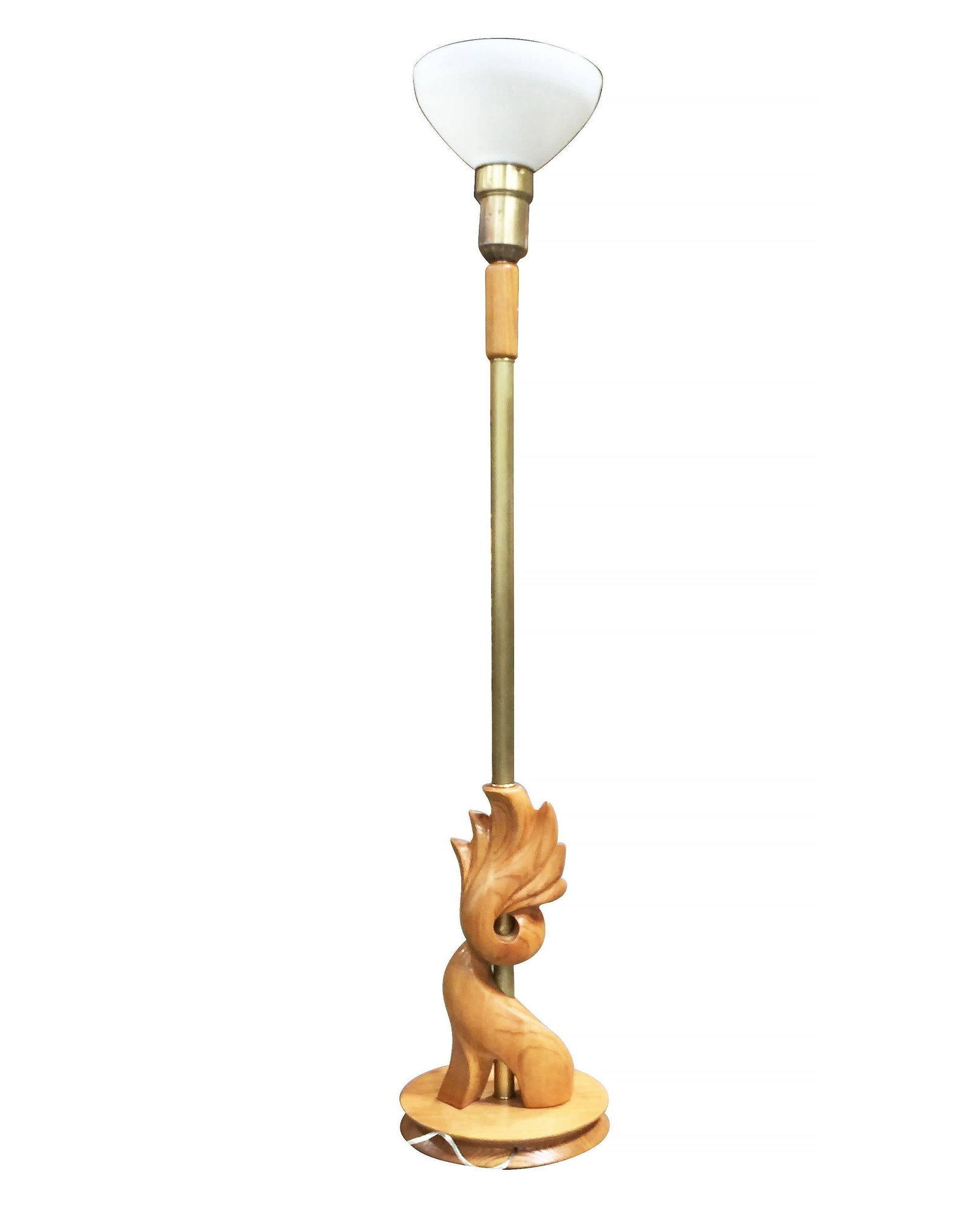 Heifetz Style Hand-Carved Torchiere Floor Lamp - 3
