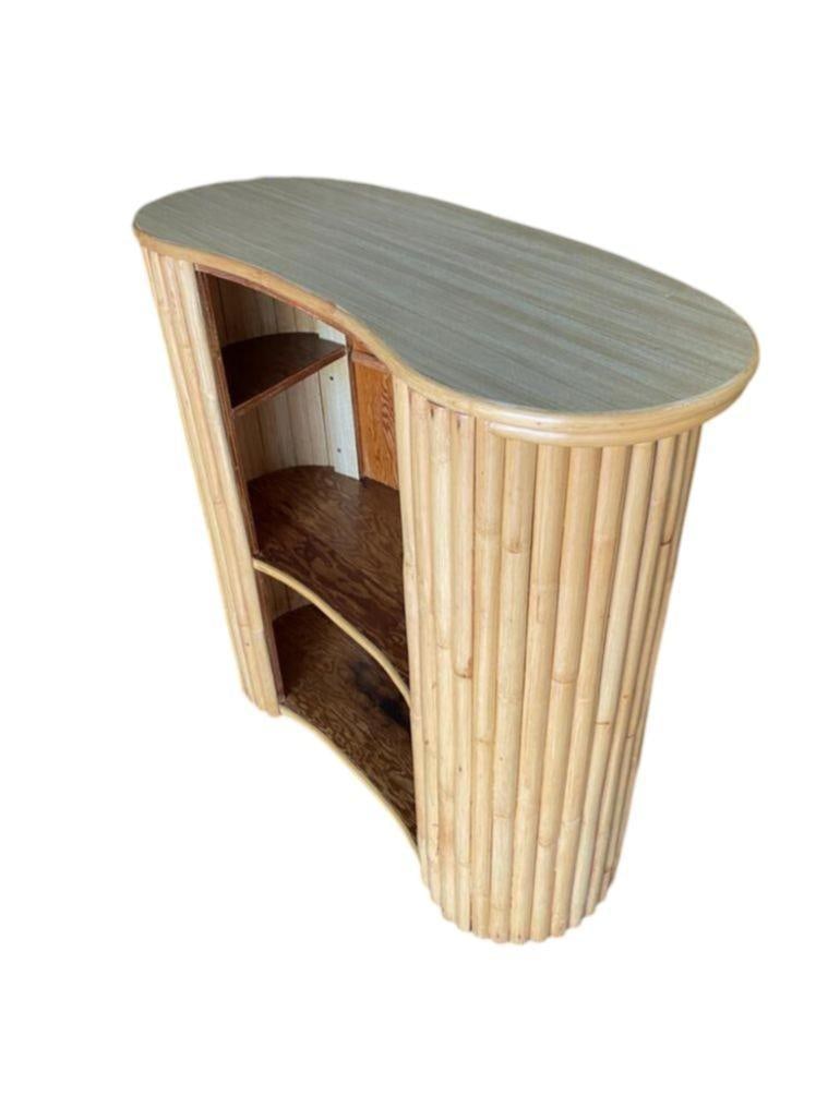Restored Vertically Stacked Curved Stacked Dry Rattan Bar - 3