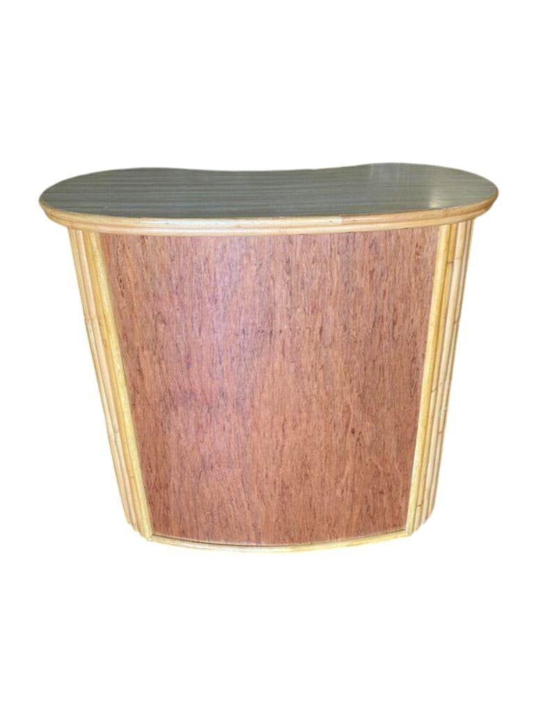 Restored Vertically Stacked Curved Stacked Dry Rattan Bar - 6