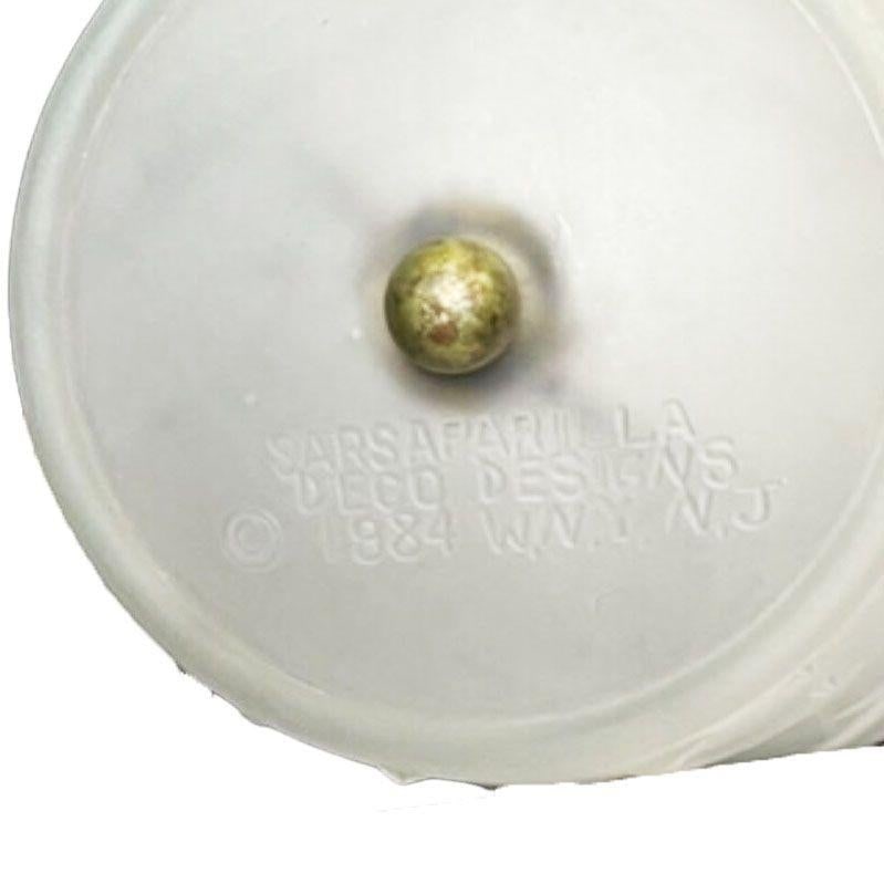 1984 Art Deco Lay by the Stars Crescent Moon Boudoir Glass Lamp by Sarsaparilla - 14