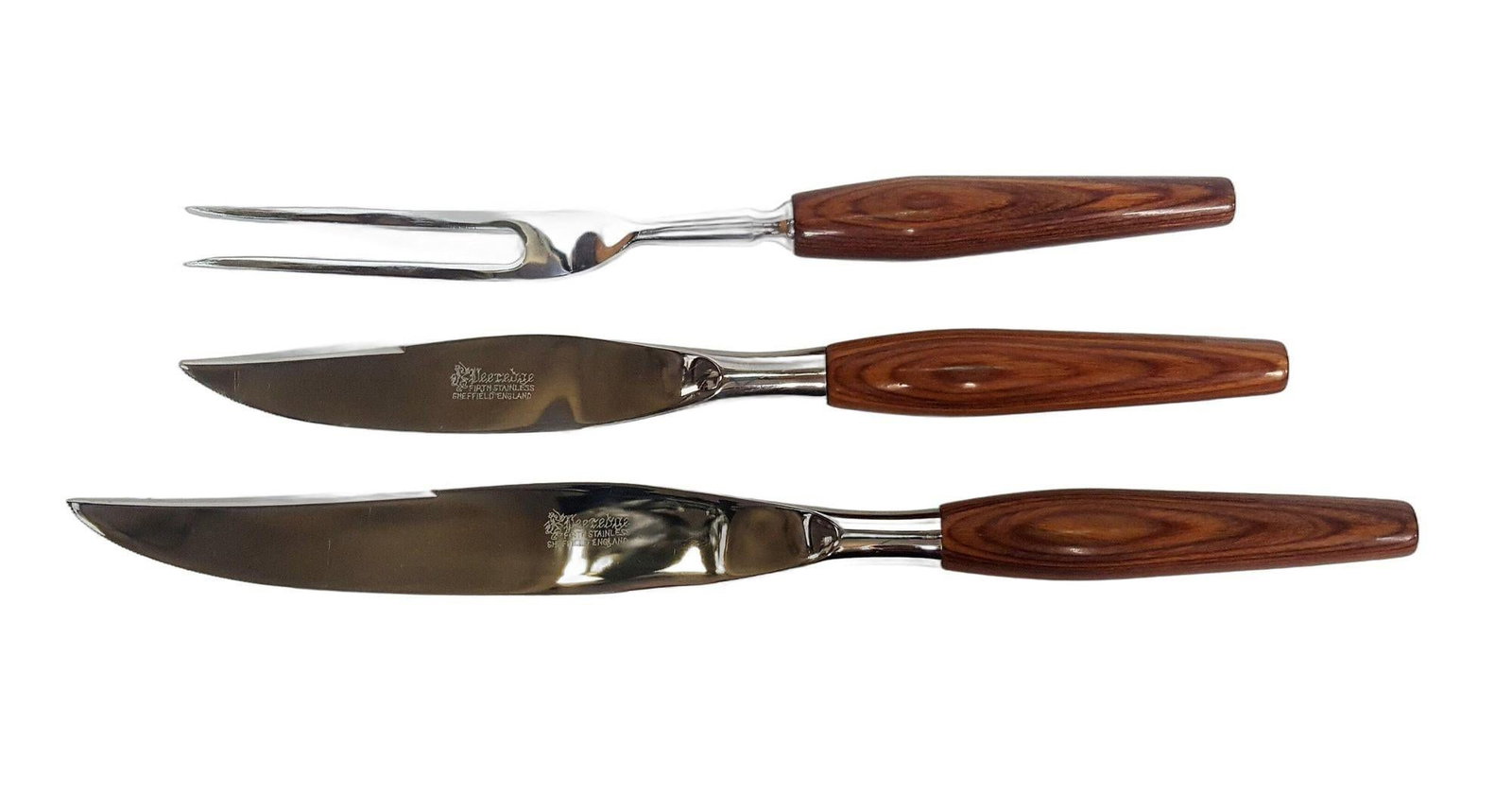 Vintage Danish Deeredge Sheffield England Carving Cutlery Sert Firth - 3