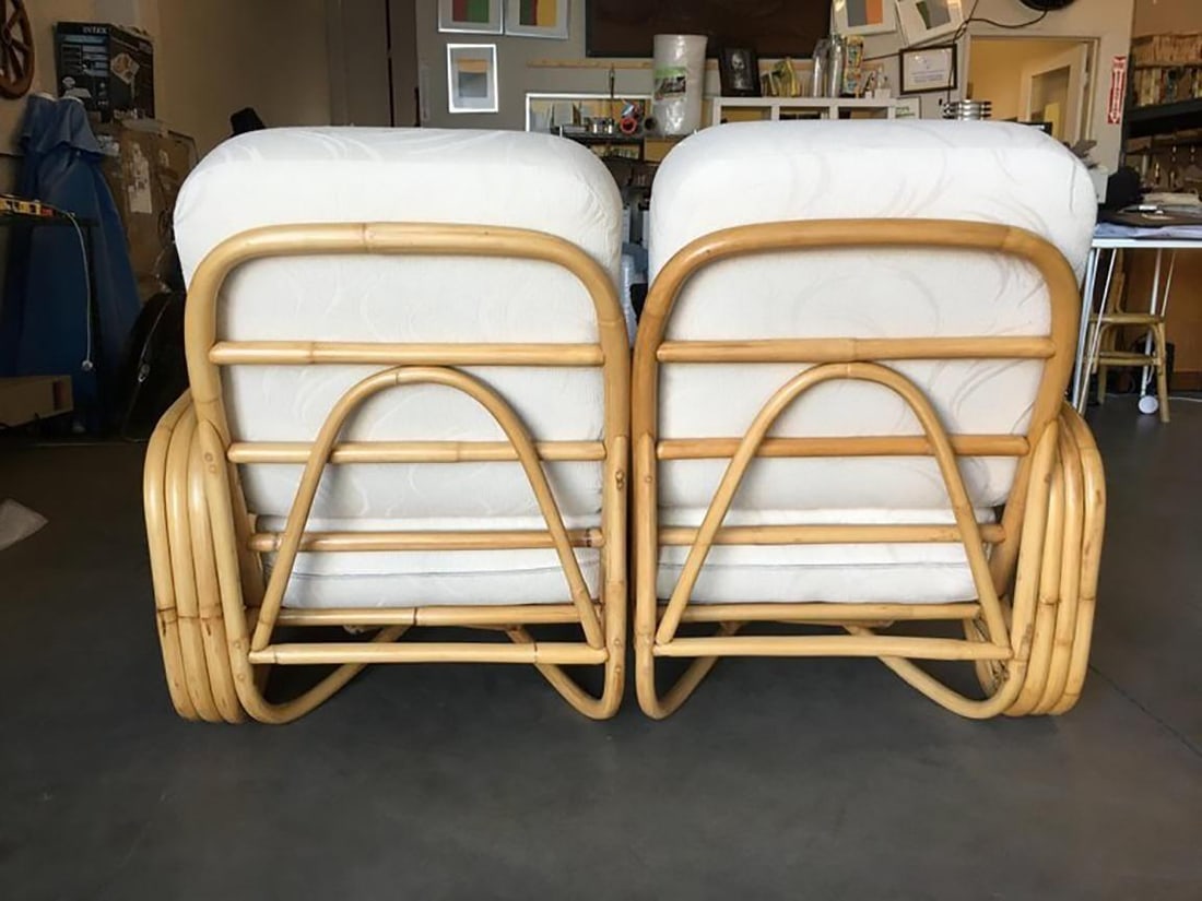 Restored "Triple Triangle" 3-strand Sectional Settee W/ Arched Base - 14