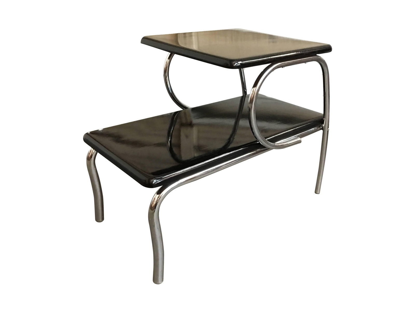 Wolfgang Hoffmann Style Art Deco Chrome Tubular & Lacquer Micarta Side Table - 8