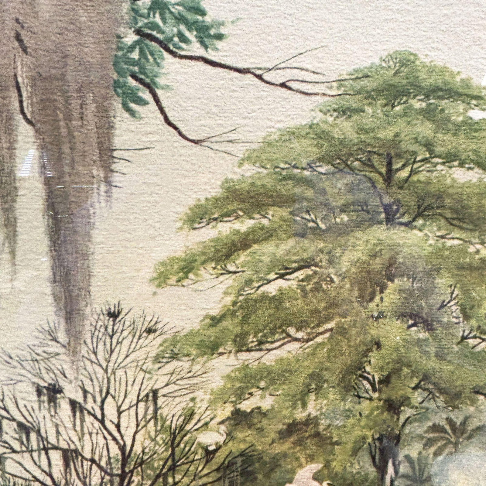 MCM Pink Flamingo Lithograph Print Signed Arthur in Mirror Frame by Turner - 4