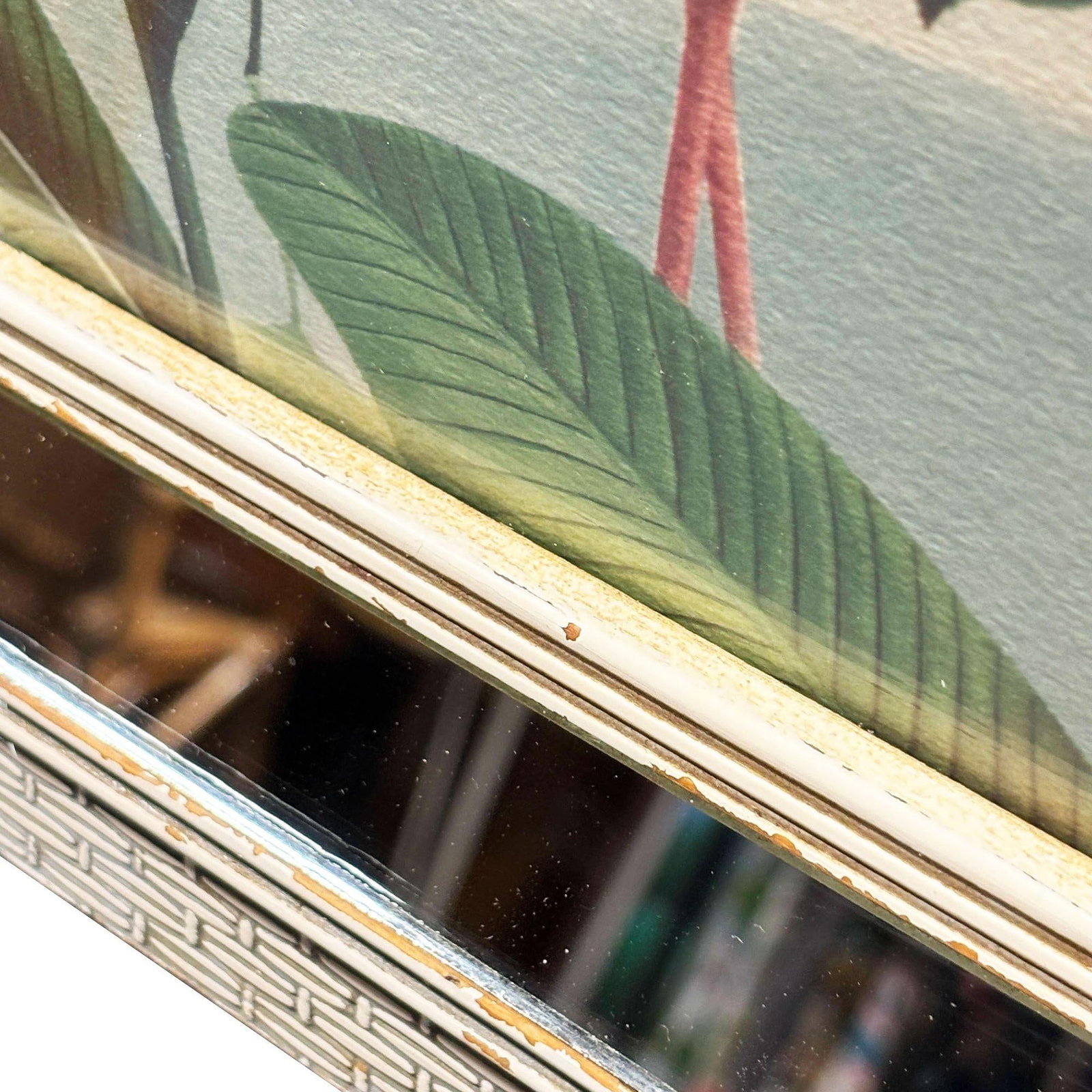 MCM Pink Flamingo Lithograph Print Signed Arthur in Mirror Frame by Turner - 5