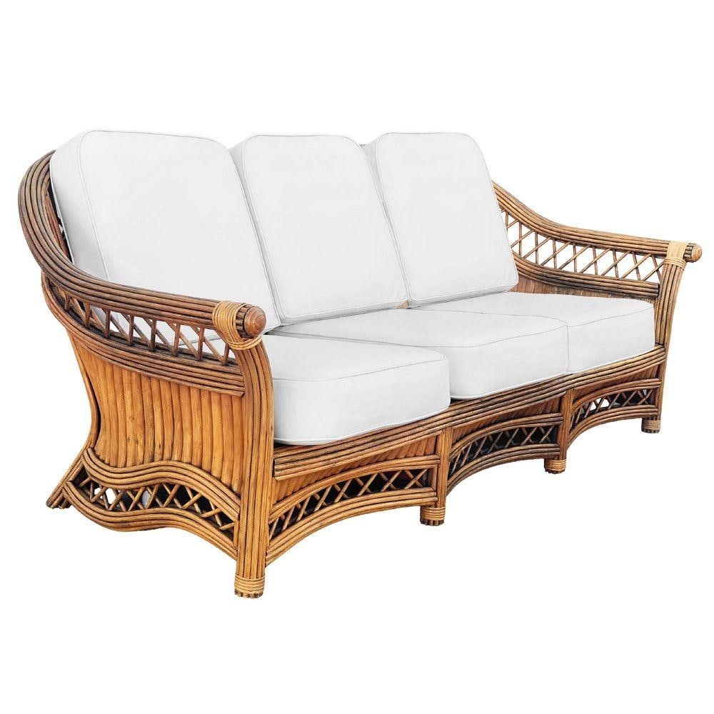 Art Deco "President" Stick Reed Rattan Fan Back Living Room Furniture Set - 8