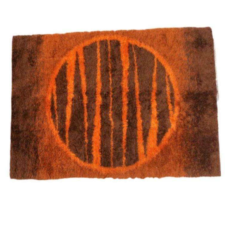 Supernova Shag Rug with Abstract Design, circa 1970 - 16
