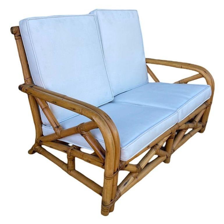 Restored Child Size "1949er" Two-Strand Rattan Sofa & Lounge Chair Set - 14