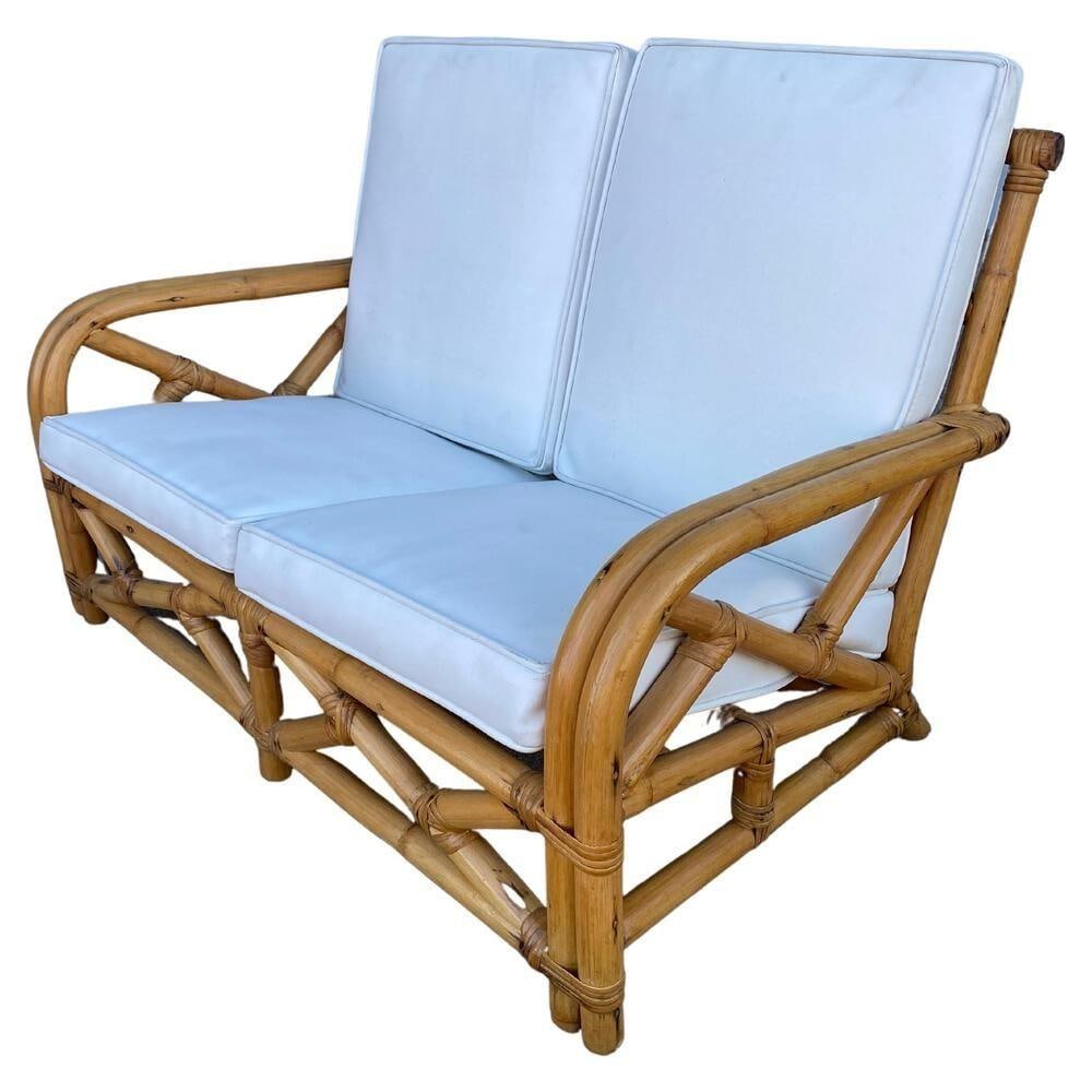 Restored Child Size "1949er" Two-Strand Rattan Sofa & Lounge Chair Set - 15
