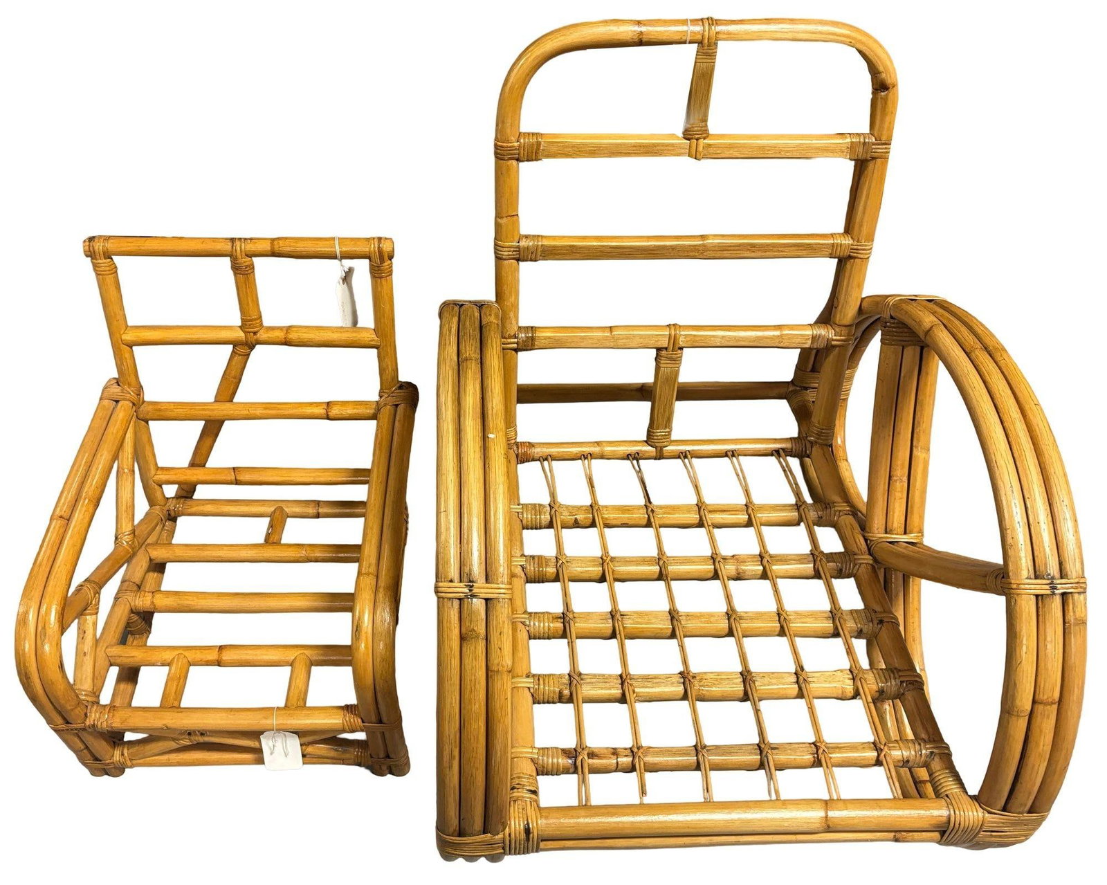 Restored Child Size "1949er" Two-Strand Rattan Sofa & Lounge Chair Set - 5