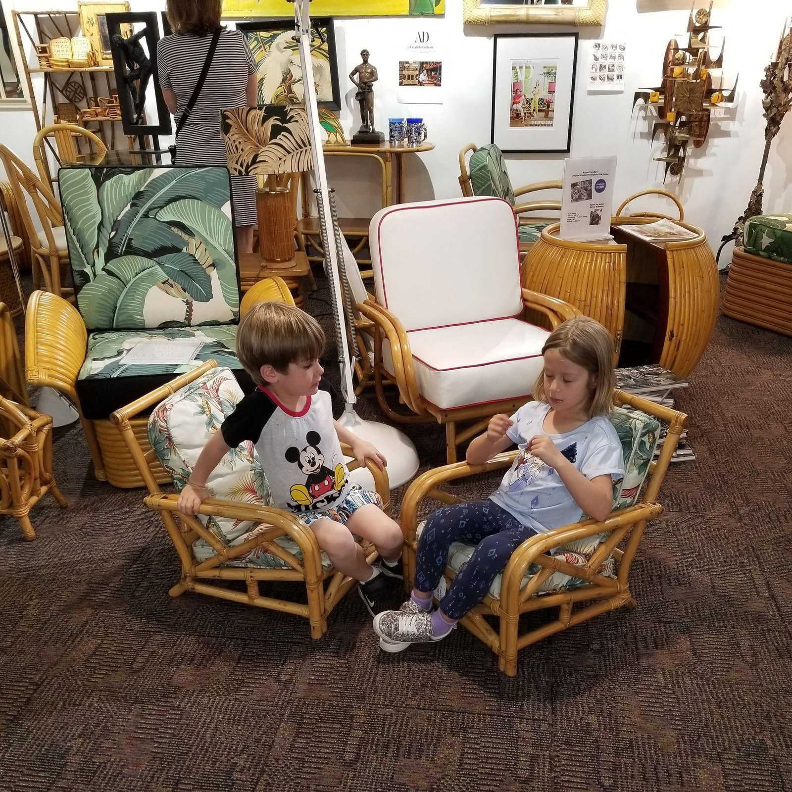 Restored Child Size "1949er" Two-Strand Rattan Sofa & Lounge Chair Set - 6