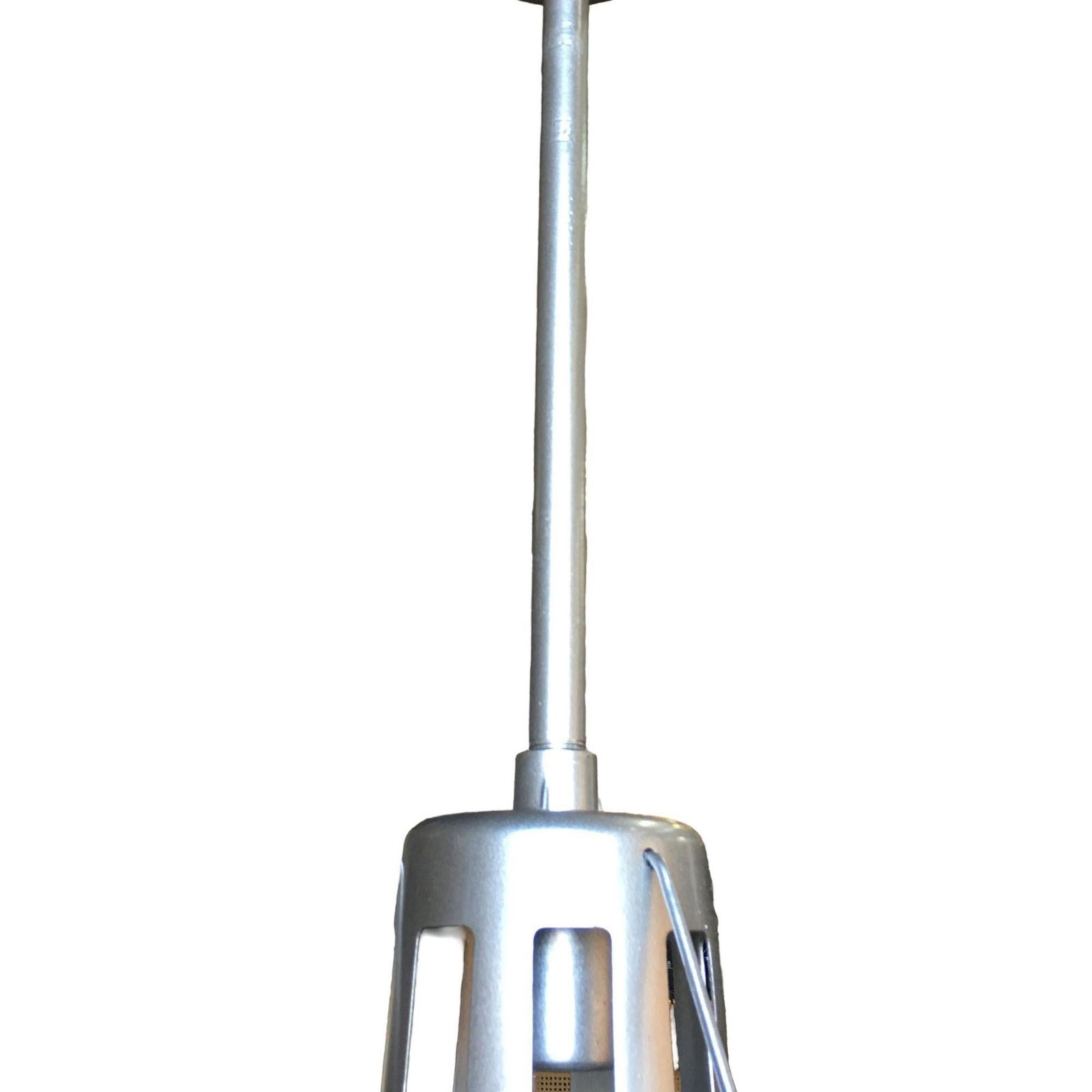 Silver Colored Industrial Ribbed Pendant Lamp by Holophane - 3