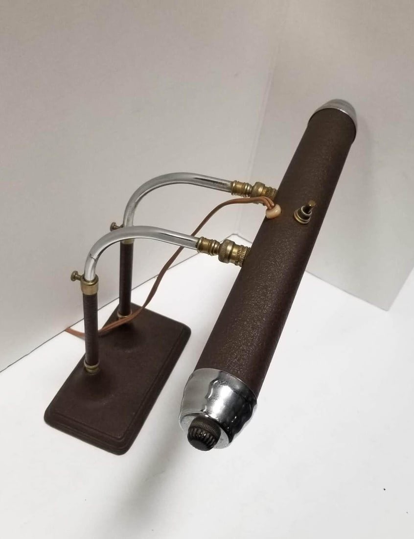 Art Deco Machine Age Chrome Adjustable Flourescent Desk Lamp - 6